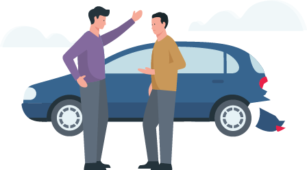 two-men-discussing-in-front-of-car-accident